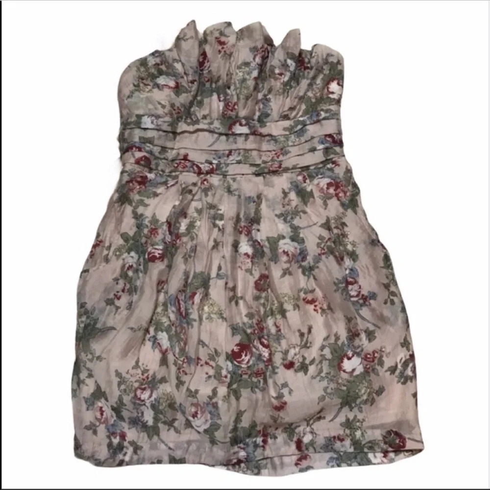 Strapless Floral Dress Size M Style 3380HAU - Picture 9 of 10